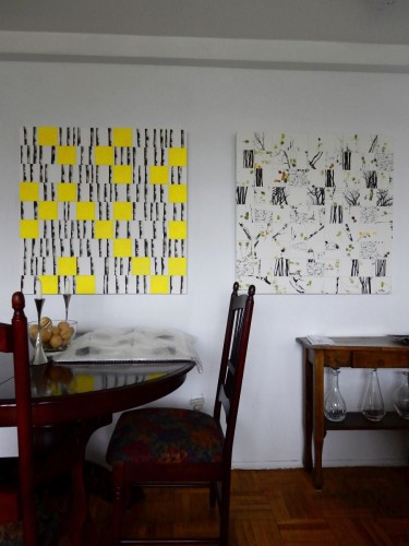 yellow squares, painting by krattray, studio tour july 23/24 2016